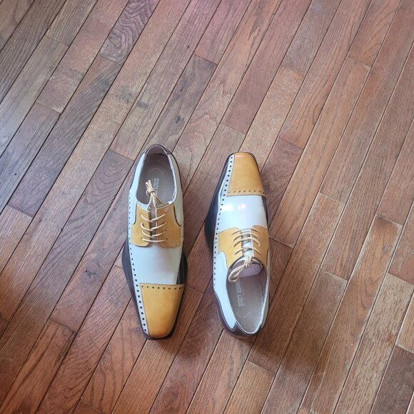 New Stacy Adams Leather Plaza Modified Cap Toe Oxford, sz 11.5 - Picture 9 of 12
